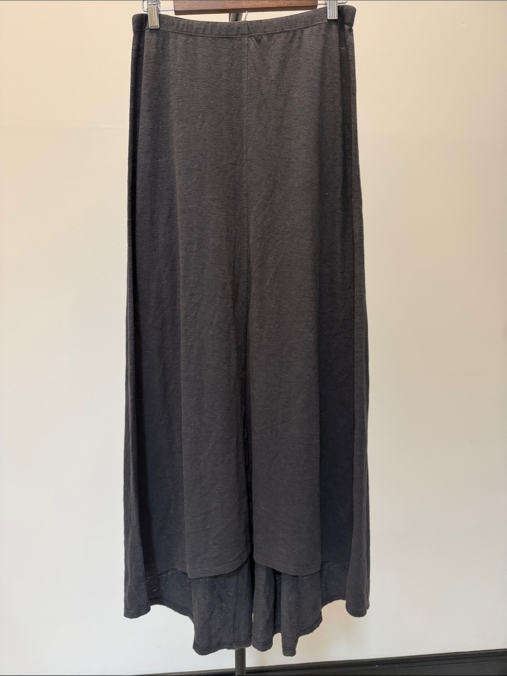 Eileen Fisher Charcoal Grey High-Low Asymmetric Maxi Skirt - Size XS